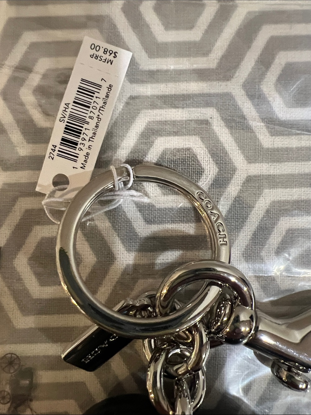 Coach Red and Black Ladybug Bag Charm with Silver Hardware - Picture 3 of 4